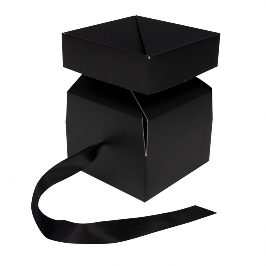 Geweldig Kaal angst Geschenkdoos pop-up box zwart 12,5 x 12,5 x 10,5 cm